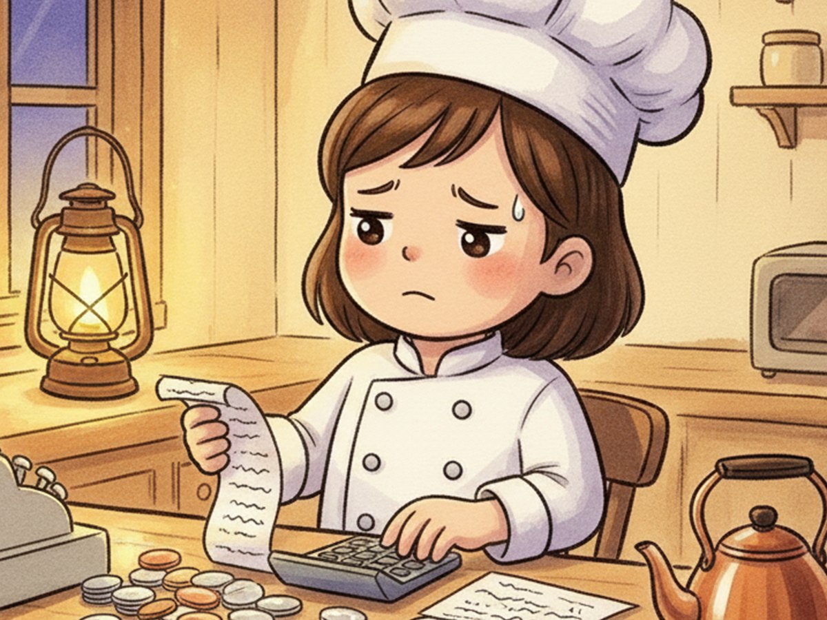 レジ締めをするパティシエちゃん